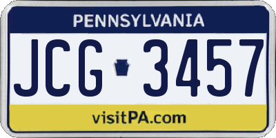 PA license plate JCG3457