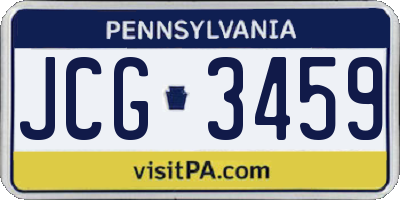 PA license plate JCG3459