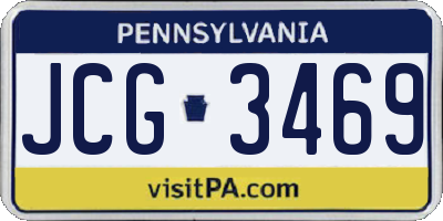 PA license plate JCG3469