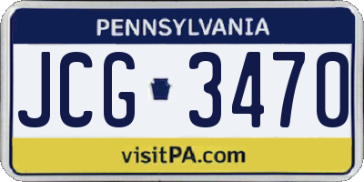 PA license plate JCG3470