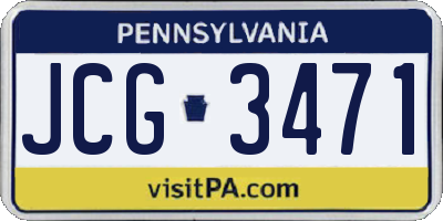 PA license plate JCG3471