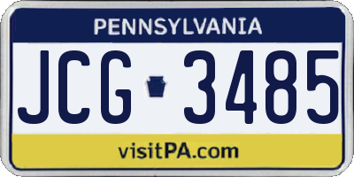 PA license plate JCG3485