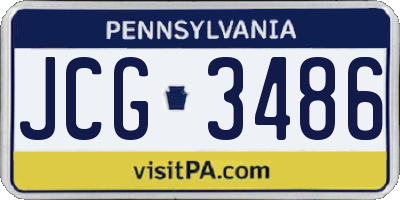 PA license plate JCG3486