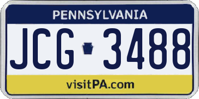 PA license plate JCG3488