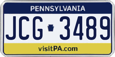 PA license plate JCG3489