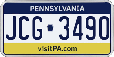 PA license plate JCG3490