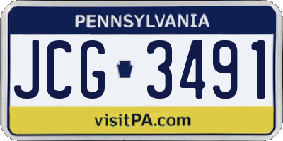 PA license plate JCG3491