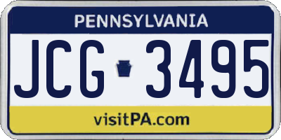 PA license plate JCG3495