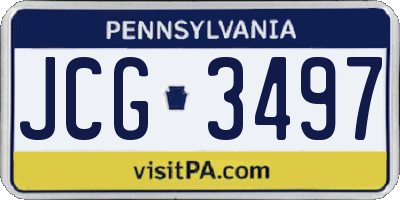 PA license plate JCG3497