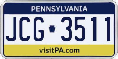 PA license plate JCG3511