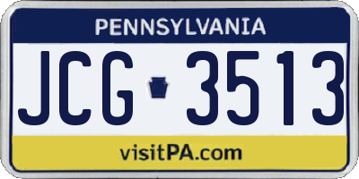 PA license plate JCG3513