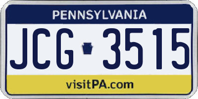 PA license plate JCG3515