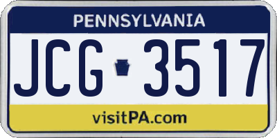 PA license plate JCG3517