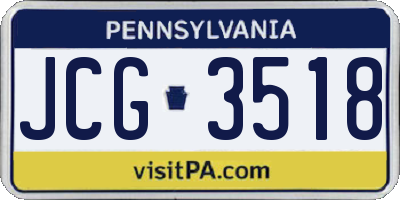PA license plate JCG3518
