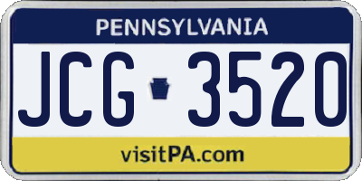 PA license plate JCG3520