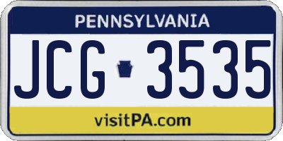 PA license plate JCG3535