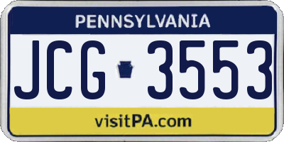 PA license plate JCG3553