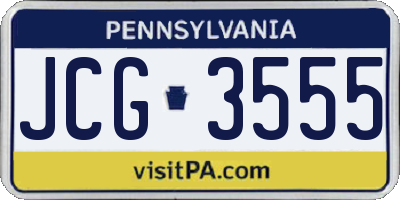 PA license plate JCG3555