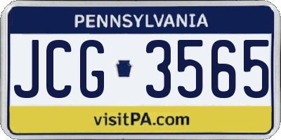 PA license plate JCG3565