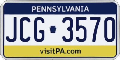 PA license plate JCG3570