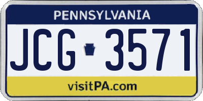 PA license plate JCG3571