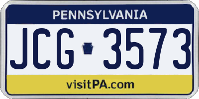 PA license plate JCG3573