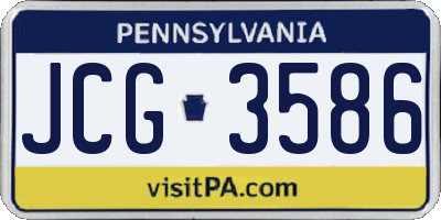 PA license plate JCG3586