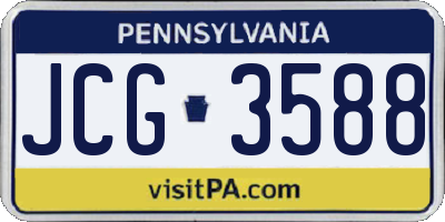 PA license plate JCG3588