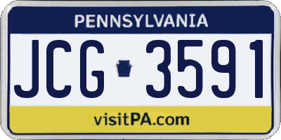 PA license plate JCG3591