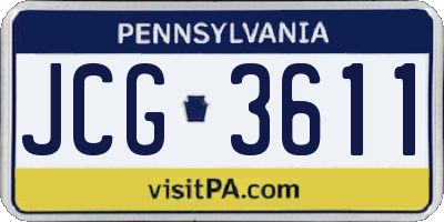 PA license plate JCG3611