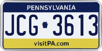PA license plate JCG3613
