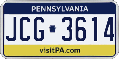 PA license plate JCG3614