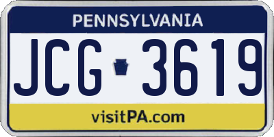 PA license plate JCG3619