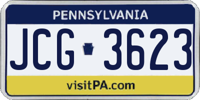 PA license plate JCG3623