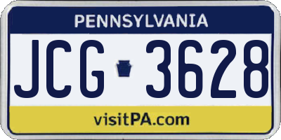 PA license plate JCG3628