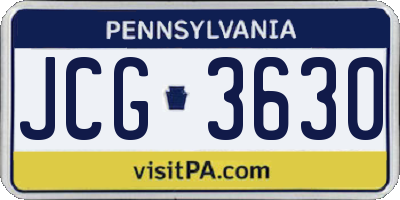PA license plate JCG3630
