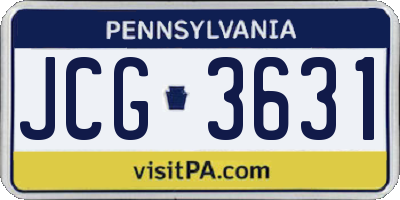 PA license plate JCG3631