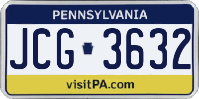 PA license plate JCG3632
