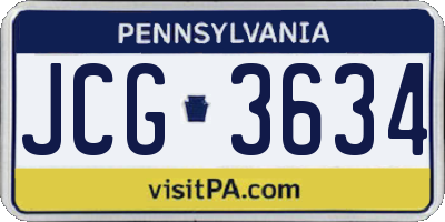 PA license plate JCG3634