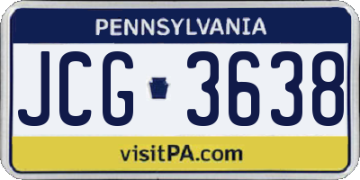 PA license plate JCG3638