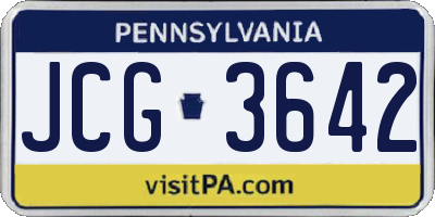 PA license plate JCG3642