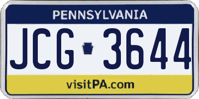 PA license plate JCG3644
