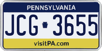 PA license plate JCG3655