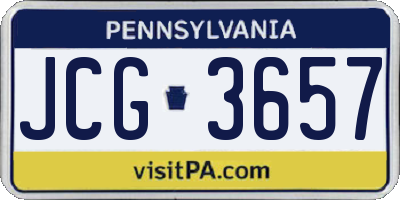 PA license plate JCG3657