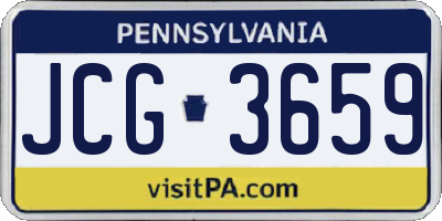PA license plate JCG3659