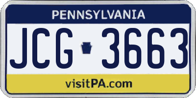 PA license plate JCG3663
