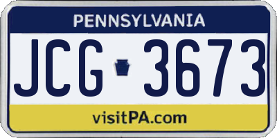 PA license plate JCG3673