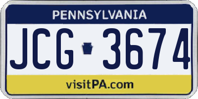 PA license plate JCG3674