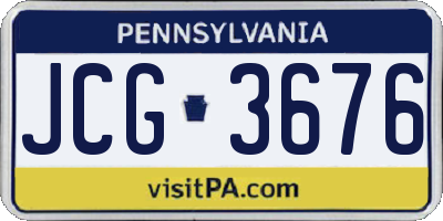 PA license plate JCG3676