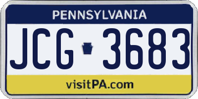 PA license plate JCG3683